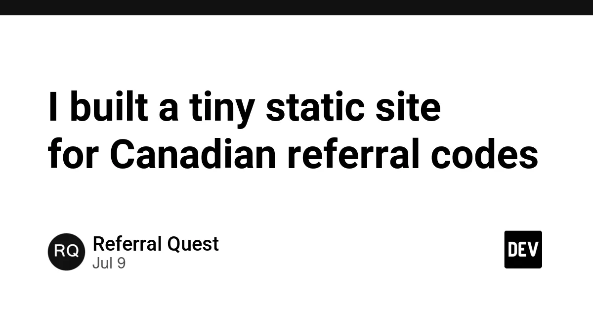 Kanada Referans Kodları İçin Mini Statik Site: Referral Quest