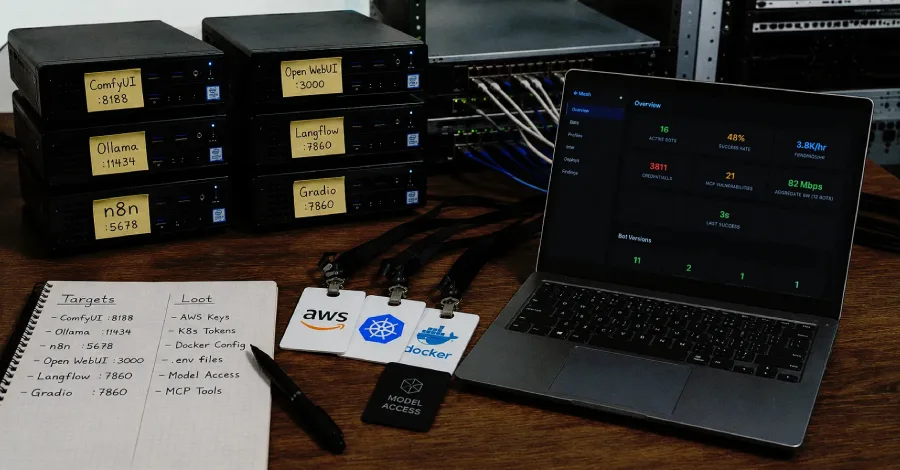 NadMesh Botnet'i: Açıkta Bırakılan AI Servisleri Hedef Alınıyor, Bulut Anahtarları ve Kubernetes Token'ları Çalınıyor