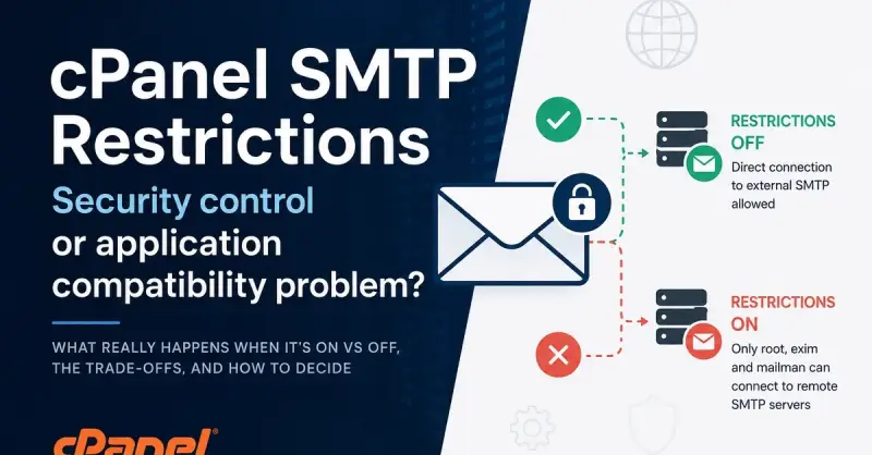 cPanel SMTP Kısıtlamaları: Güvenlik, Dış SMTP ve Ödünleşimler