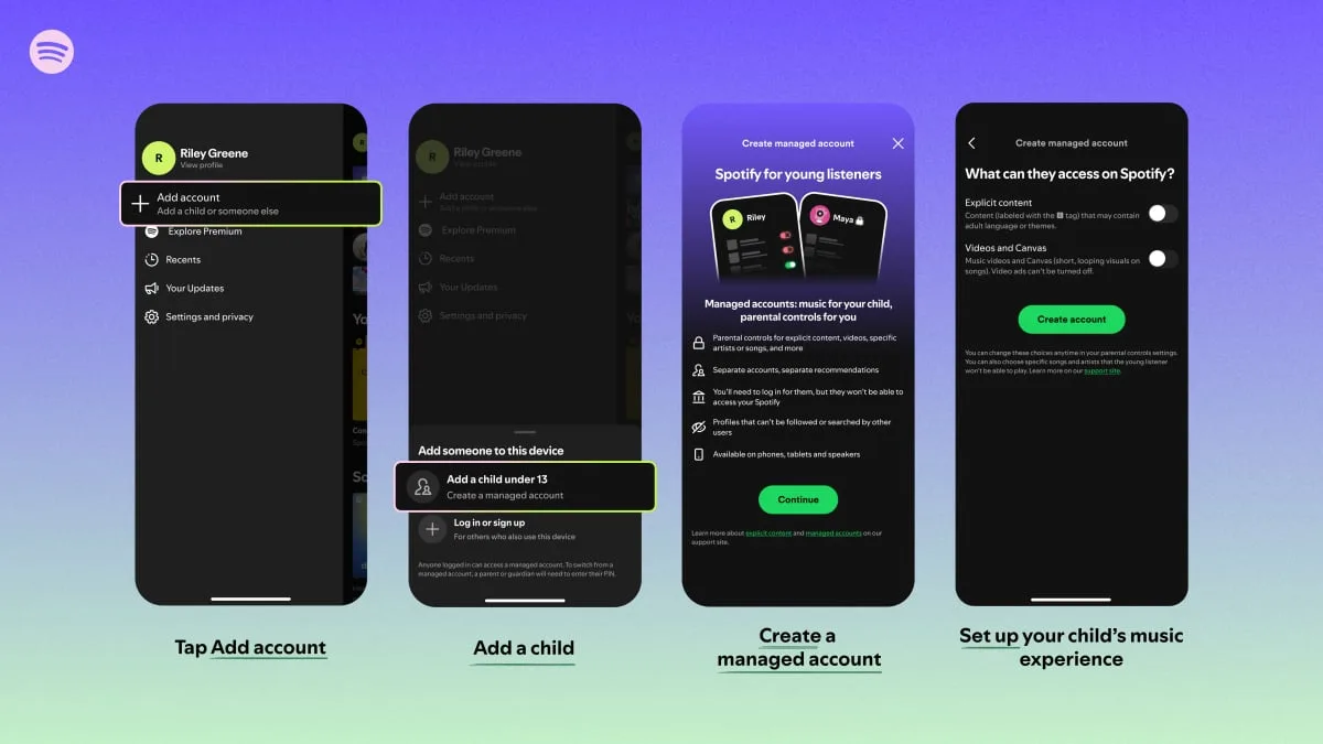 Spotify Aile Planı Olmadan Çocuklar İçin Güvenli Müzik Deneyimi: Yönetilen Hesaplar Artık Ücretsiz